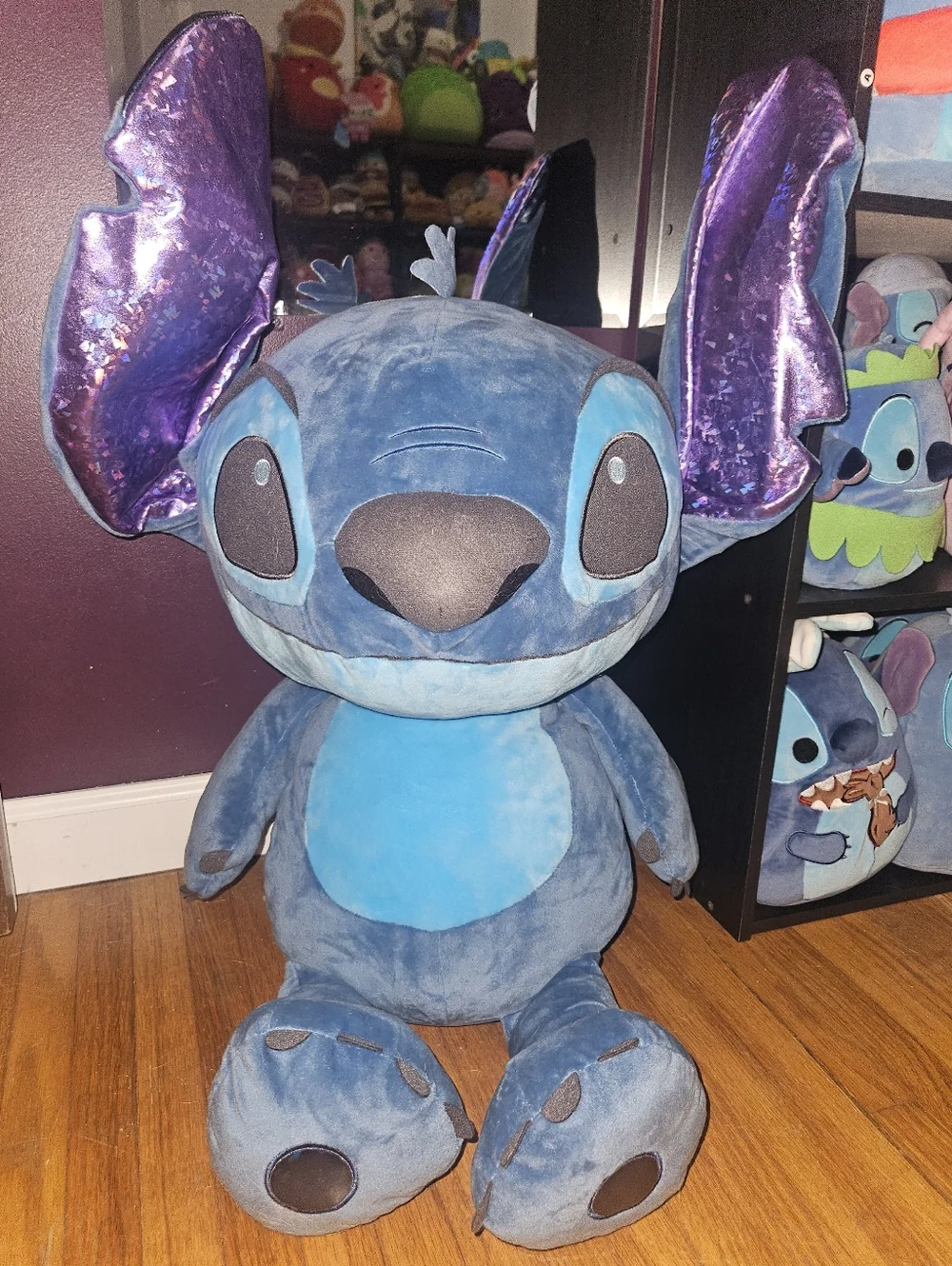 Disney Lilo & Stitch Plush Toy - Large Blue Stitch Stuffed Animal W Shiny Ears